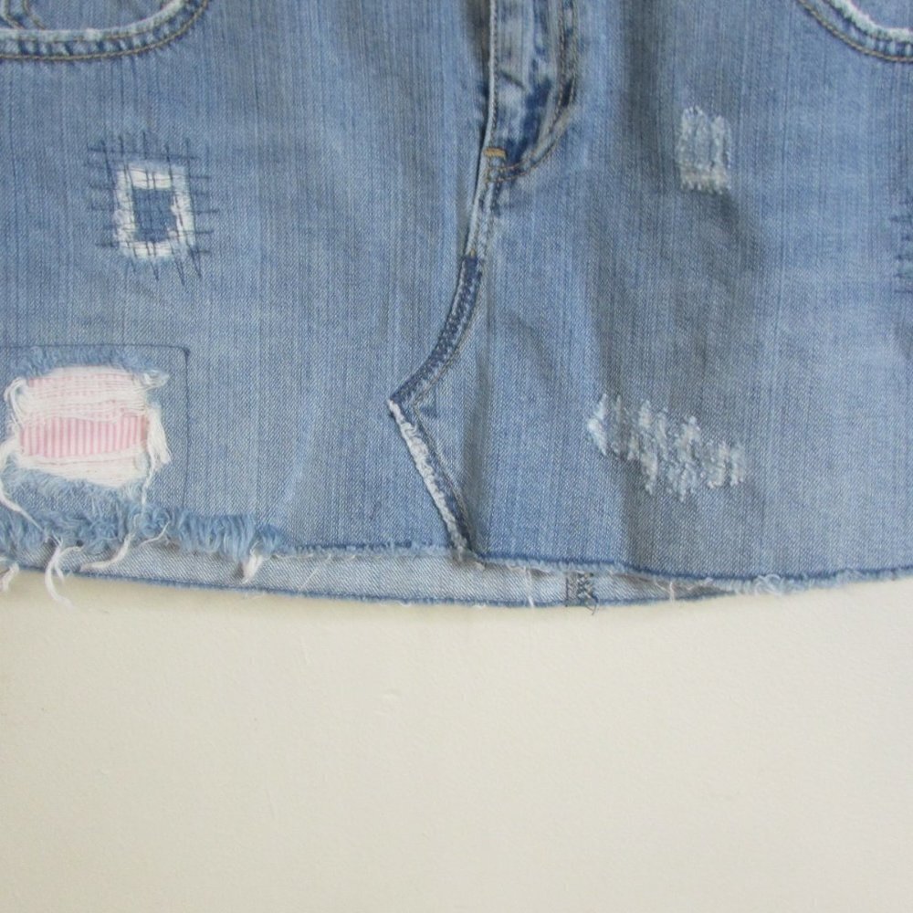 American Eagle Mini Skirt 6 Distressed Denim - Picture 6 of 13